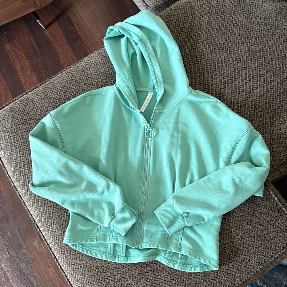 Fabletics Turquoise Zip-Up Jacket